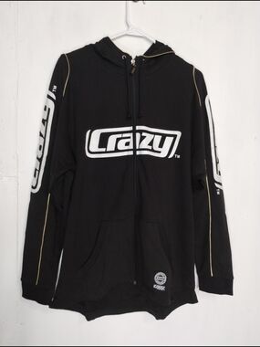 Crazy 8 Black Hoodie Jacket with White Logo
